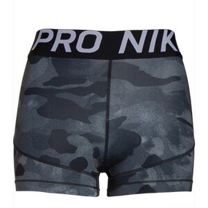 Nike Pro Black and Gray Camo Shorts